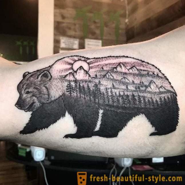 Význam tetování „medvěd“: muži, ženy, v oblasti