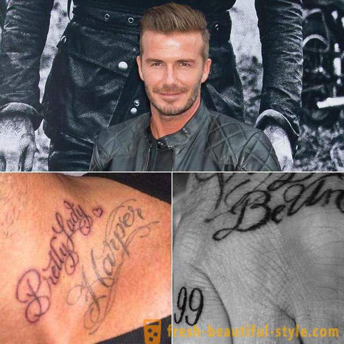40 tetování Beckham: jejich interpretace a umístění na těle