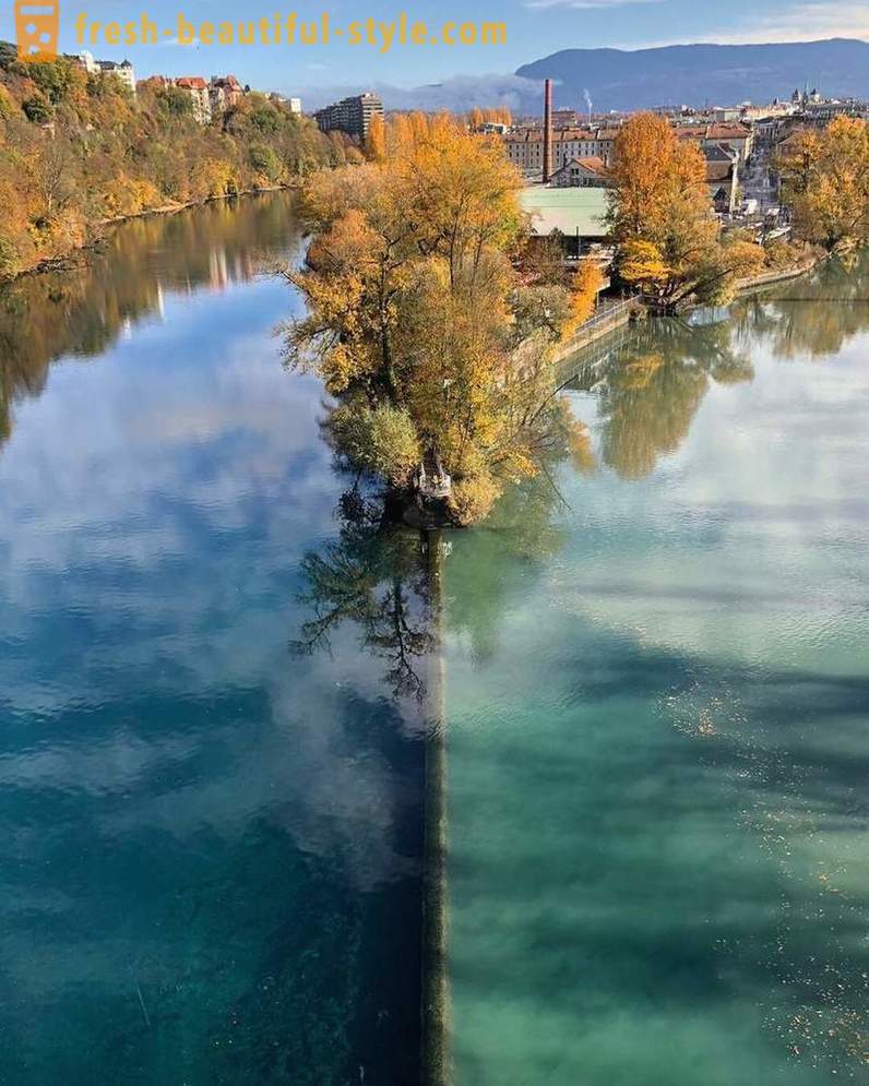 Místo setkání dvou řek s různými barvami vody