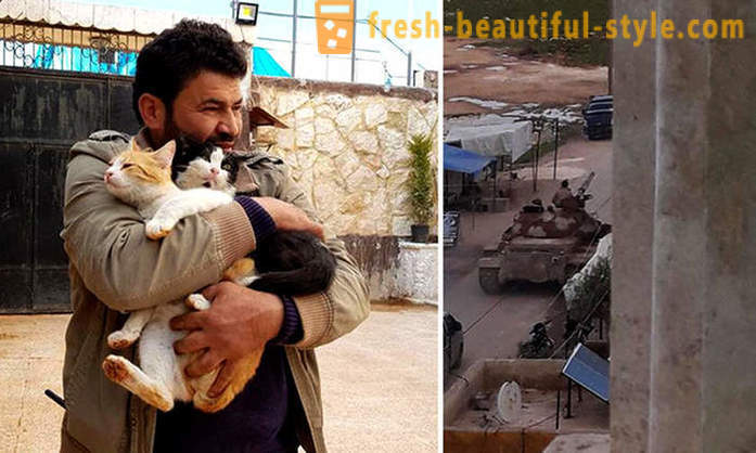 Ten člověk zůstal ve válkou zničeném Aleppu se postarat o opuštěná zvířata