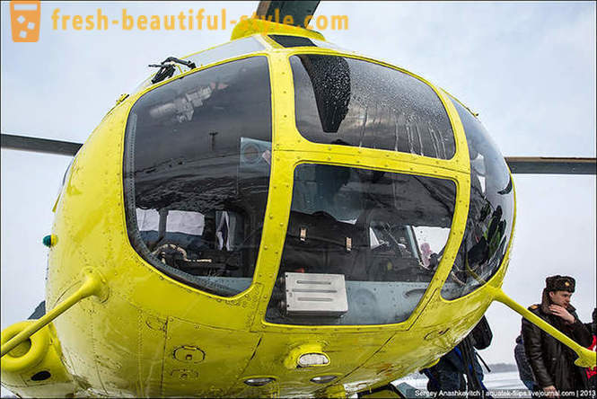 Létání vrtulníkem Mi-8 na sněhu Surgut