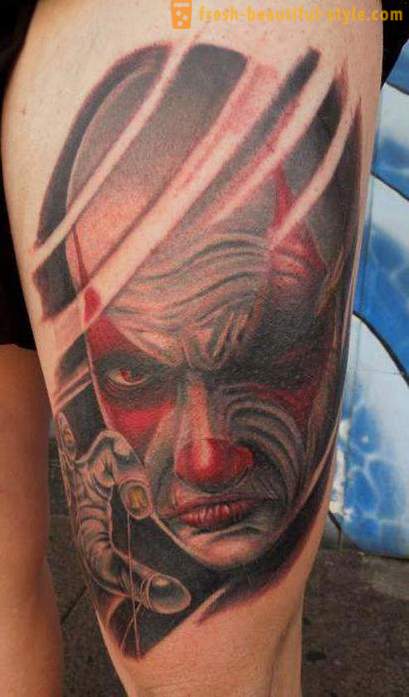 Joker Tetování: symboly a fotografie