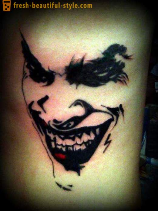 Joker Tetování: symboly a fotografie