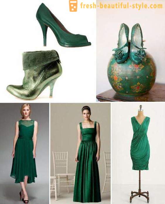 Z jakých nosit smaragdovou šaty? Make-up, manikúra, šaty boty pro smaragd