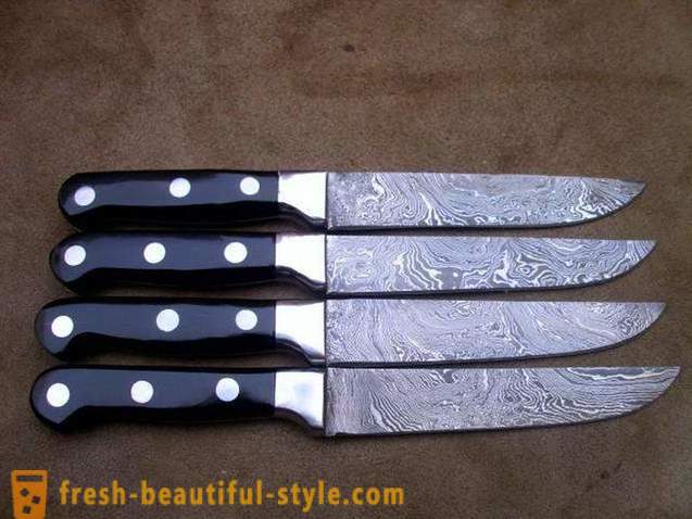 Damascus ocelové nože: základní charakteristiky